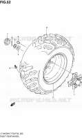 ROUE ARRIERE DROITE pour Suzuki KINGQUAD 450 2010