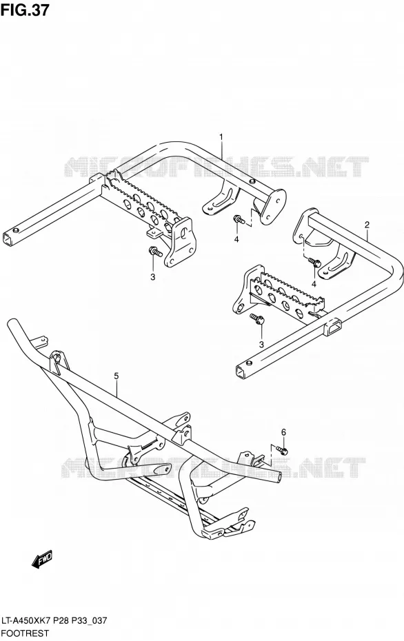 REPOSE PIED Suzuki QUAD 450 KINGQUAD 2010  LT-A450X L0 (P03,P28,P33)