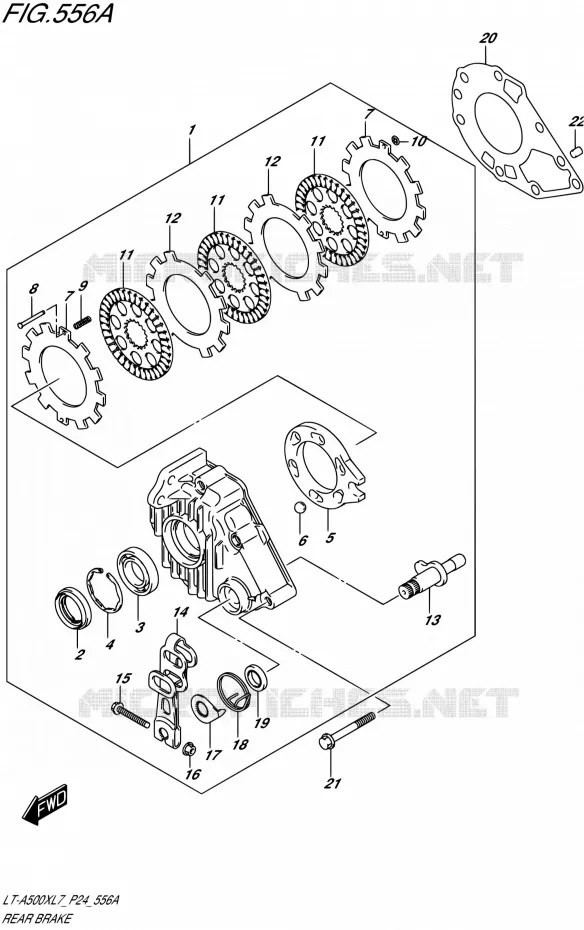 FREIN ARRIERE Suzuki QUAD 500 KINGQUAD 2017  LT-A500X L7 (P24)