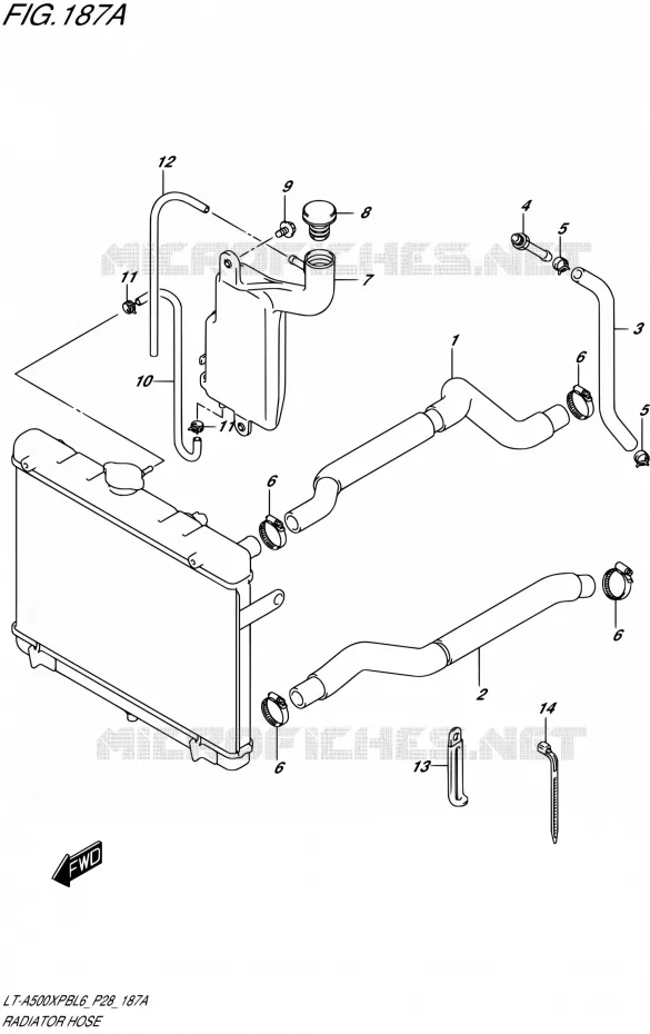 DURITE DE RADIATEUR Suzuki QUAD 500 KINGQUAD 2016  LT-A500XPB L6 (P28,P33)