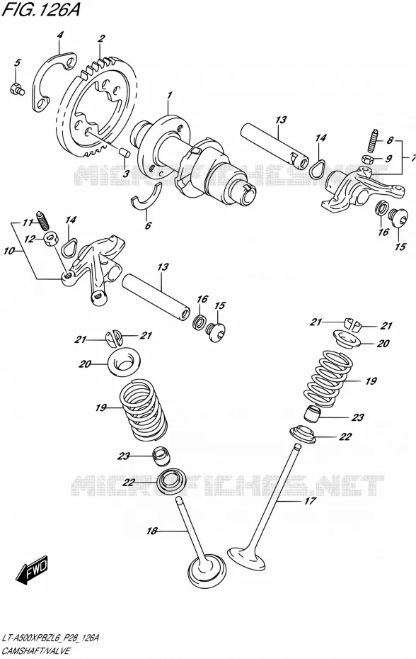 ARBRE A CAMES - VALVE Suzuki QUAD 500 KINGQUAD 2016  LT-A500XPBZ L6 (P28,P33)