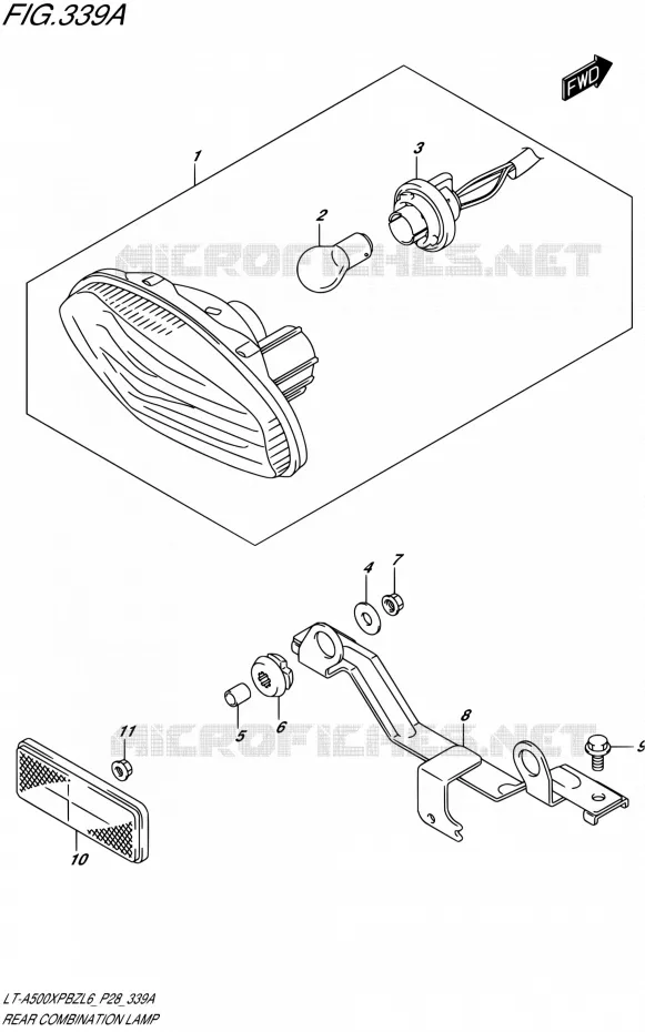 ENSEMBLE FEU ARRIERE Suzuki QUAD 500 KINGQUAD 2016  LT-A500XPBZ L6 (P28,P33)