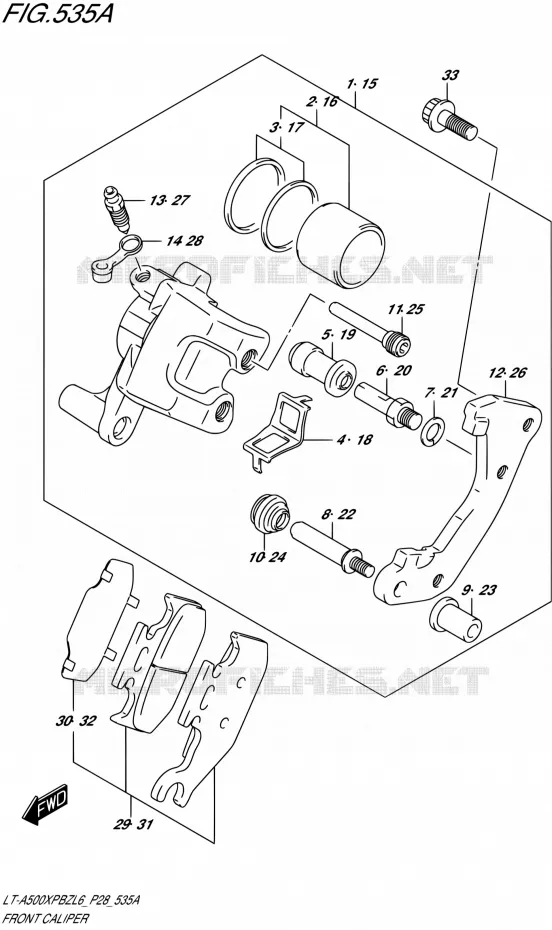 ETRIER DE FREIN AVANT Suzuki QUAD 500 KINGQUAD 2016  LT-A500XPBZ L6 (P28,P33)