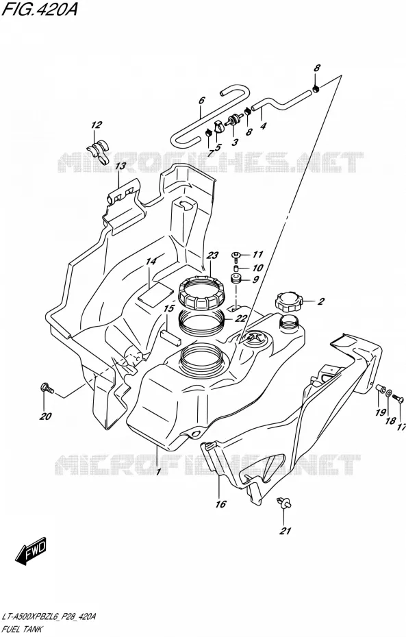 RESERVOIR D'ESSENCE Suzuki QUAD 500 KINGQUAD 2016  LT-A500XPBZ L6 (P28,P33)
