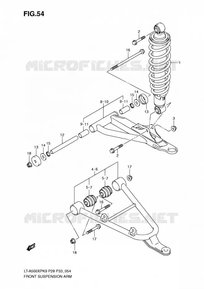 BRAS SUSPENSION AVANT Suzuki QUAD 500 KINGQUAD 2010  LT-A500XP L0/LT-A500XPZ L0 (P28,P33)