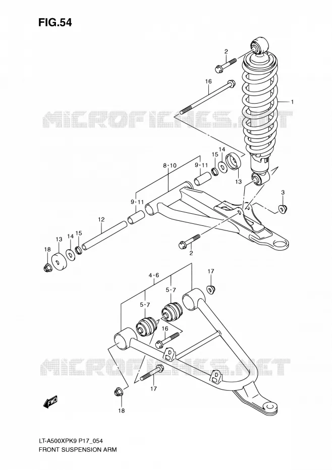 BRAS SUSPENSION AVANT Suzuki QUAD 500 KINGQUAD 2010  LT-A500XP L0 (P17,P24)