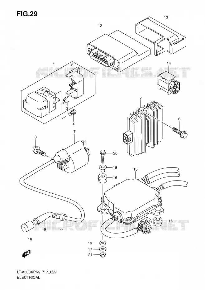 PARTIE ELECTRIQUE (LT-A500XPK9/XPZK9) Suzuki QUAD 500 KINGQUAD 2010  LT-A500XP L0 (P17,P24)