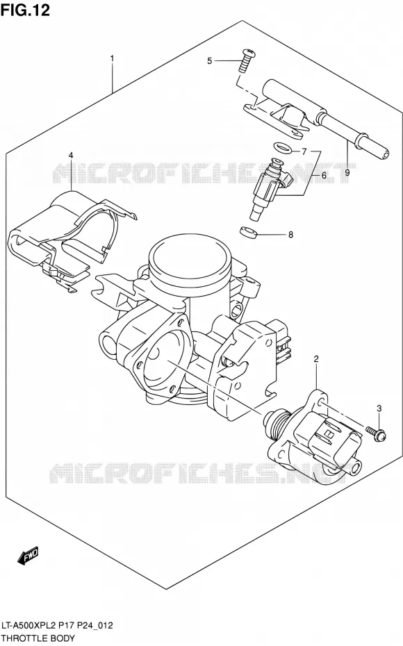 CORPS DE PAPILLON Suzuki QUAD 500 KINGQUAD 2012  LT-A500XP L2/LT-A500XPZ L2 (P17,P24)
