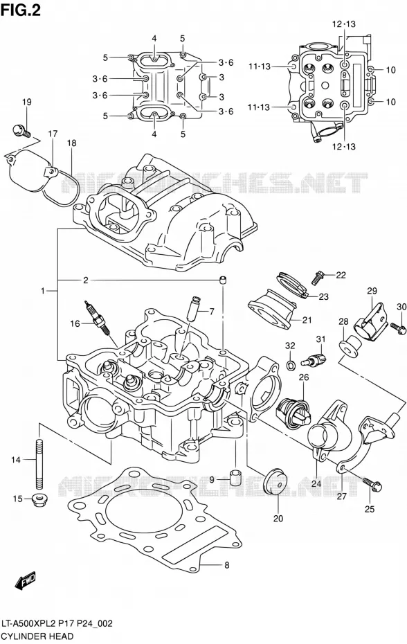CULASSE Suzuki QUAD 500 KINGQUAD 2012  LT-A500XP L2/LT-A500XPZ L2 (P17,P24)