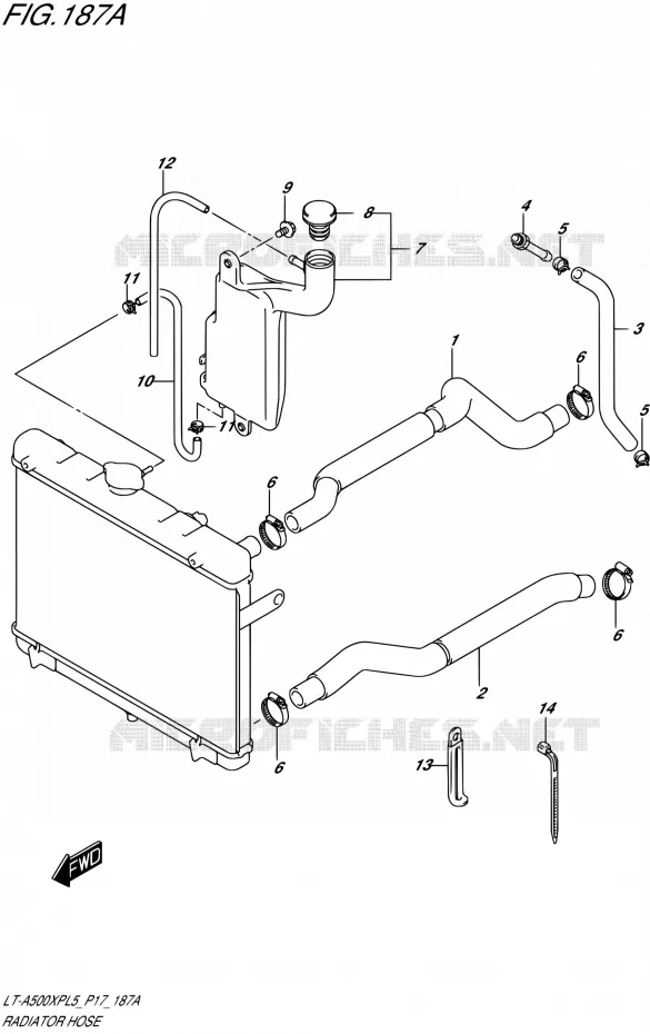 DURITE DE RADIATEUR Suzuki QUAD 500 KINGQUAD 2015  LT-A500XP L5/LT-A500XPZ L5 (P17)
