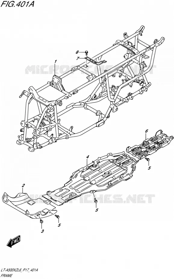 CADRE Suzuki QUAD 500 KINGQUAD 2016  LT-A500XZ L6 (P17)