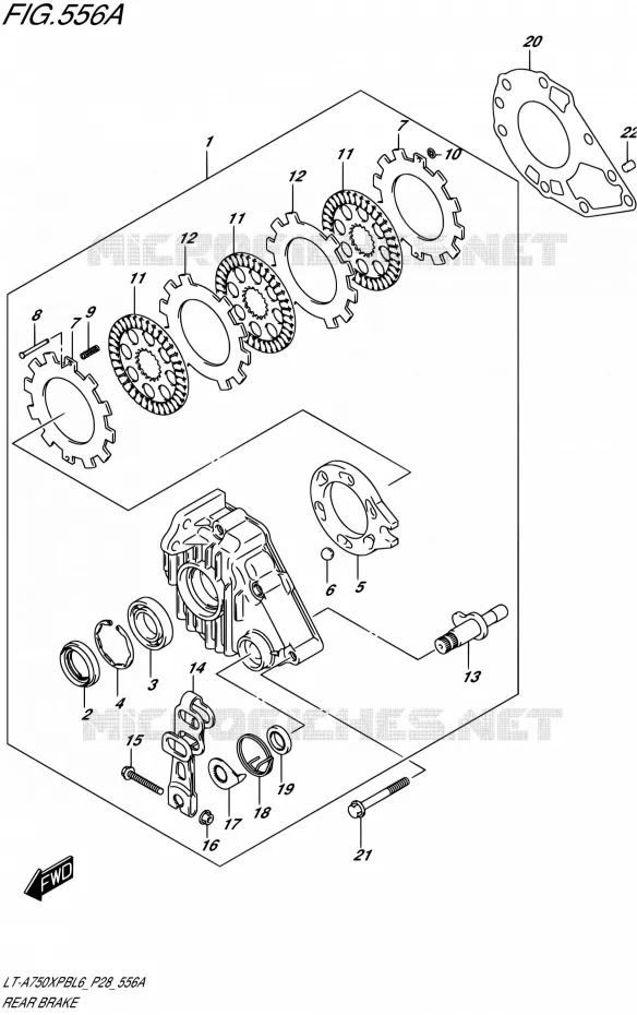 FREIN ARRIERE Suzuki QUAD 750 KINGQUAD 2016  LT-A750XPB L6 (P28,P33)