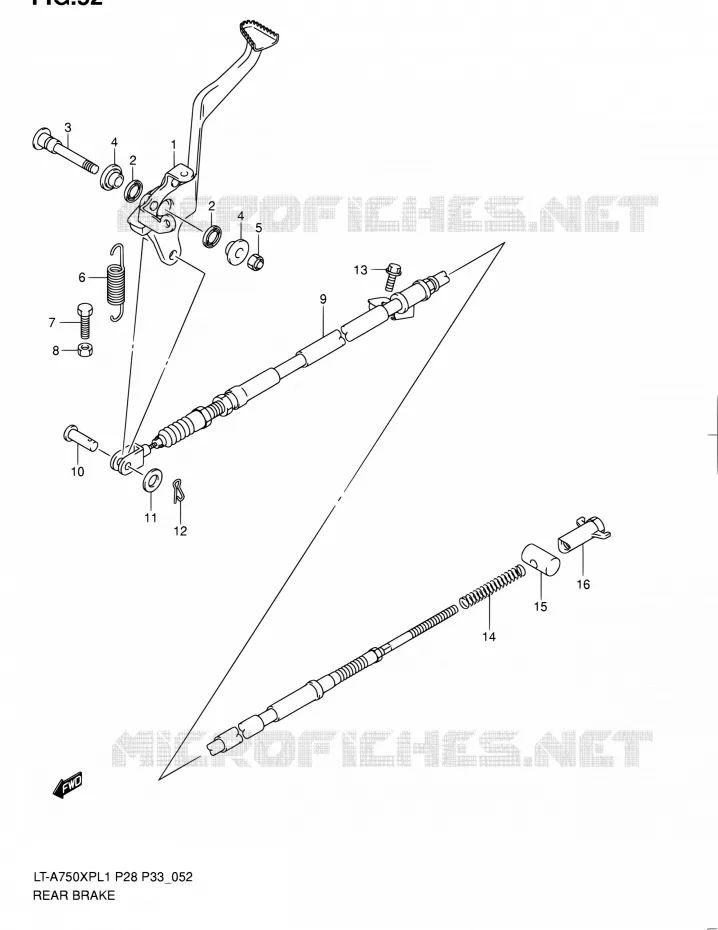 FREIN ARRIERE Suzuki QUAD 750 KINGQUAD 2011  LT-A750XP L1/LT-A750XPZ L1 (P02,P28,P33)