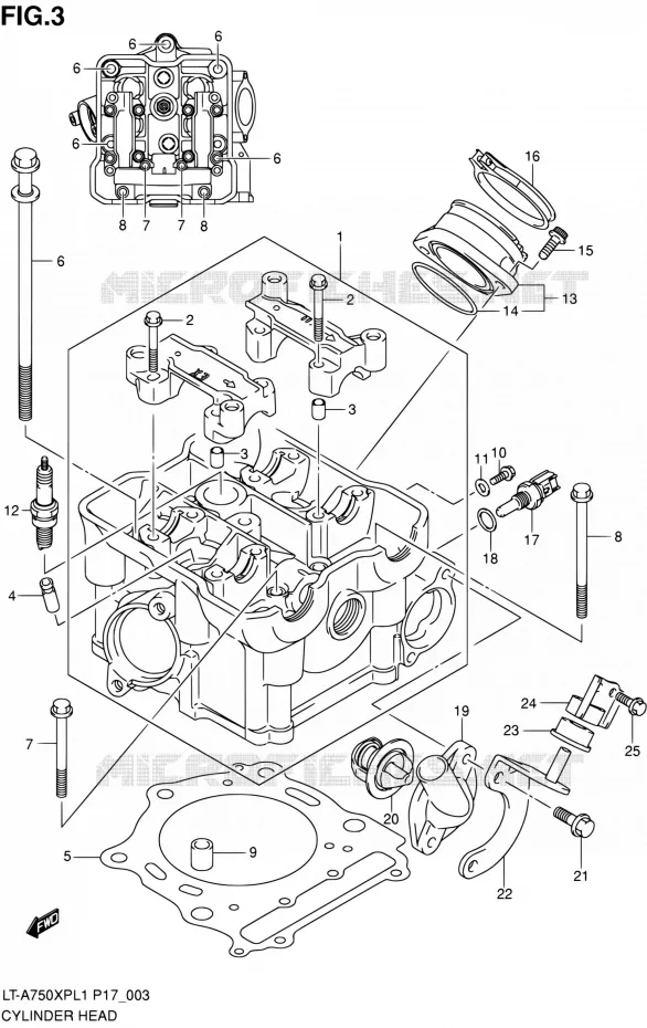 CULASSE Suzuki QUAD 750 KINGQUAD 2011  LT-A750XP L1 (P17,P24)