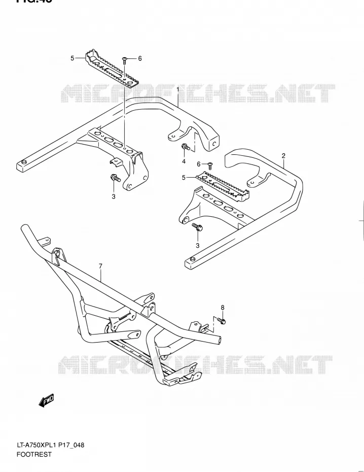 REPOSE PIED Suzuki QUAD 750 KINGQUAD 2011  LT-A750XP L1 (P17,P24)