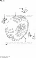 ROUE ARRIERE GAUCHE (LT A750XPL2 P33) pour Suzuki KINGQUAD 750 2012
