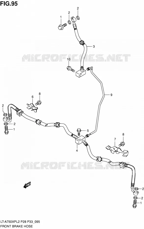 DURITE DE FREIN AVANT Suzuki QUAD 750 KINGQUAD 2012  LT-A750XP L2/LT-A750XPZ L2 (P03,P28,P33)