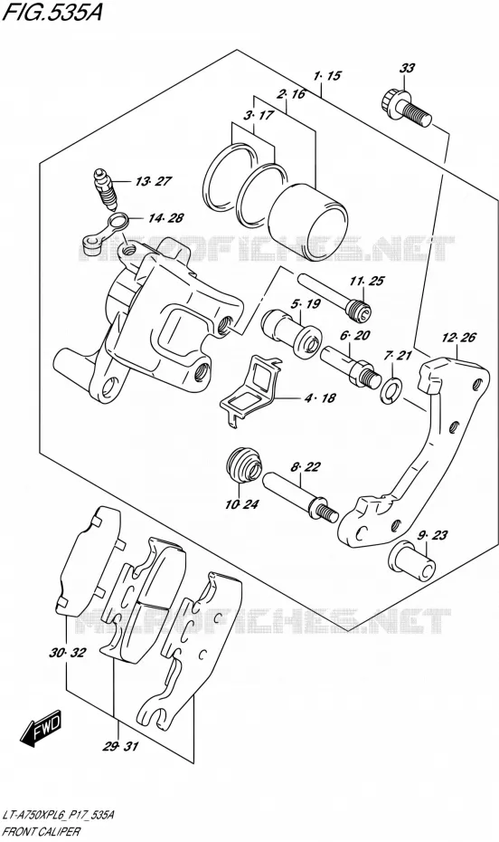 ETRIER DE FREIN AVANT Suzuki QUAD 750 KINGQUAD 2016  LT-A750XP L6/LT-A750XPZ L6 (P17)