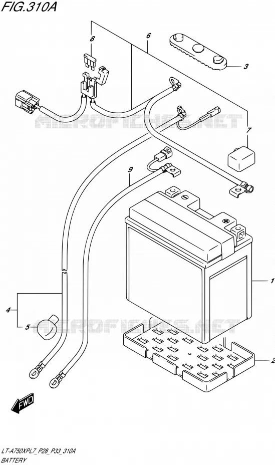 BATTERIE Suzuki QUAD 750 KINGQUAD 2017  LT-A750XP L7/LT-A750XPB L7 (P28,P33)