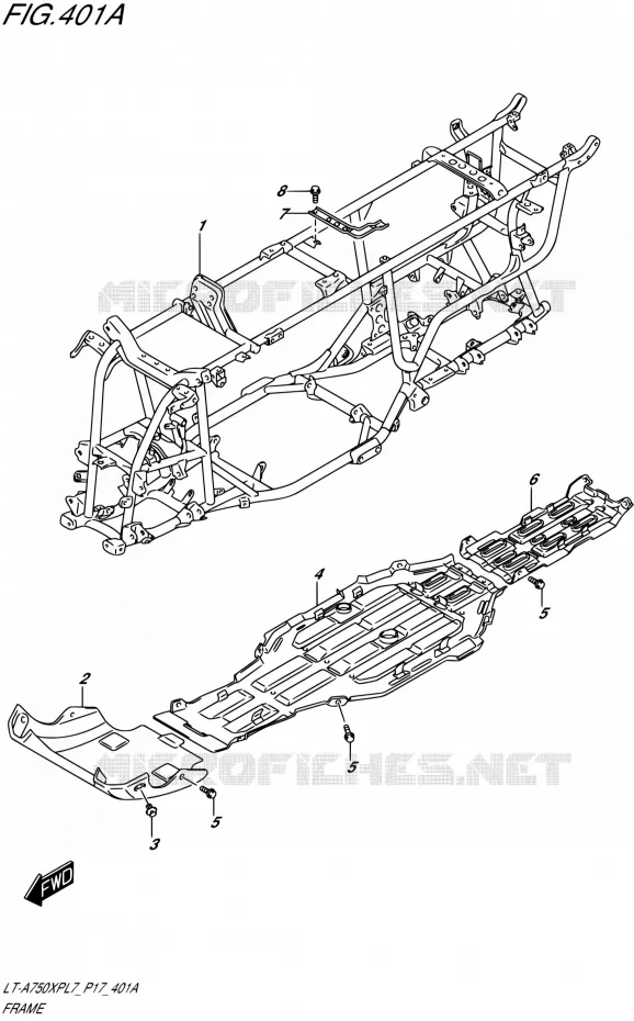 CADRE Suzuki QUAD 750 KINGQUAD 2017  LT-A750XP L7 (P17)
