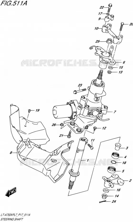 COLONNE DE DIRECTION Suzuki QUAD 750 KINGQUAD 2017  LT-A750XP L7 (P17)