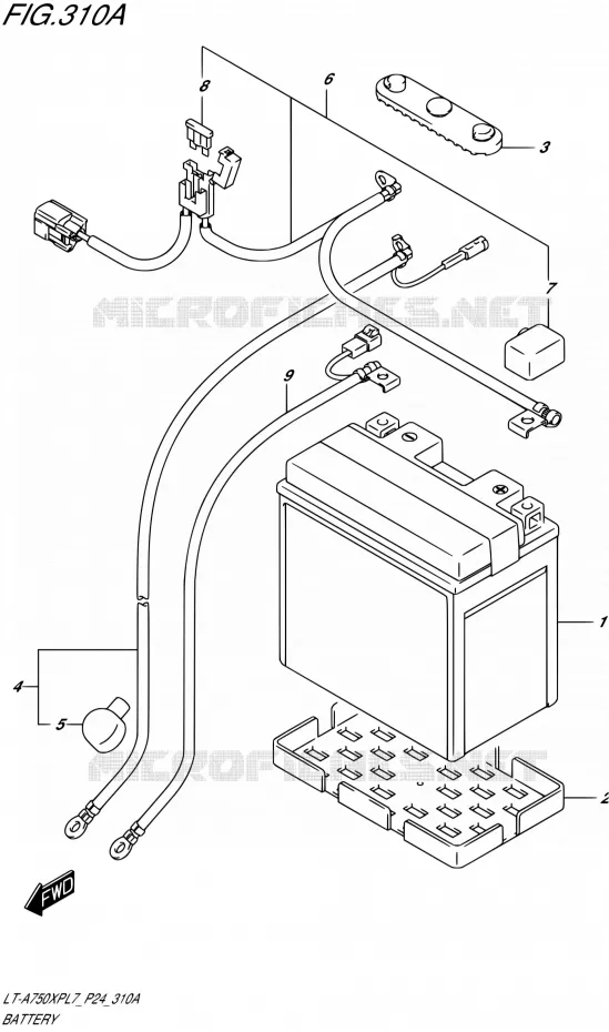 BATTERIE Suzuki QUAD 750 KINGQUAD 2017  LT-A750XP L7 (P24)