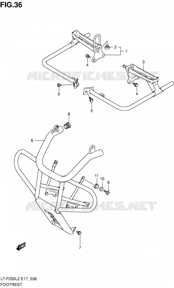 REPOSE PIED (LT-F250L2 E17) Suzuki QUAD 250 OZARK 2012  LT-F250 L2 (E17,E24)