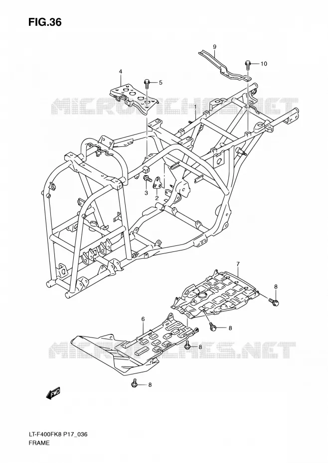 CADRE Suzuki QUAD 400 KINGQUAD 2010  LT-F400F L0 (P17,P24)