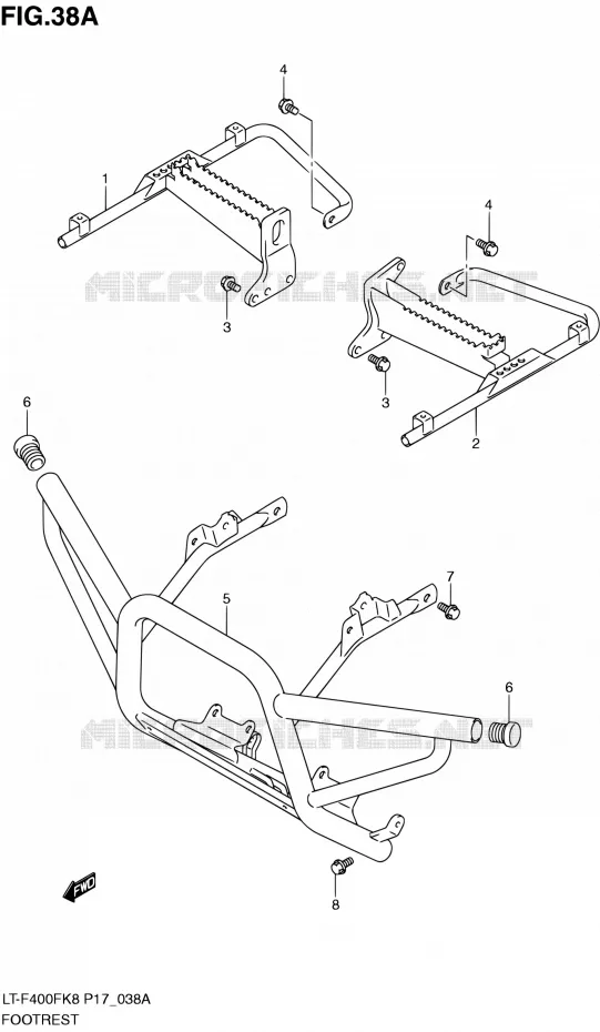 REPOSE PIED (P24) Suzuki QUAD 400 KINGQUAD 2010  LT-F400F L0 (P17,P24)