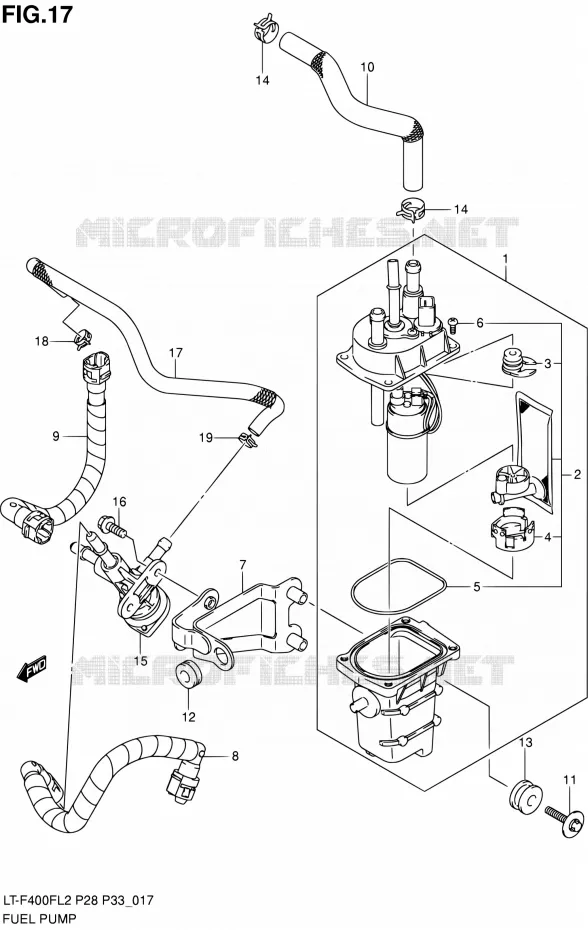 POMPE A ESSENCE Suzuki QUAD 400 KINGQUAD 2012  LT-F400F L2/LT-F400FZ L2 (P03,P28,P33)