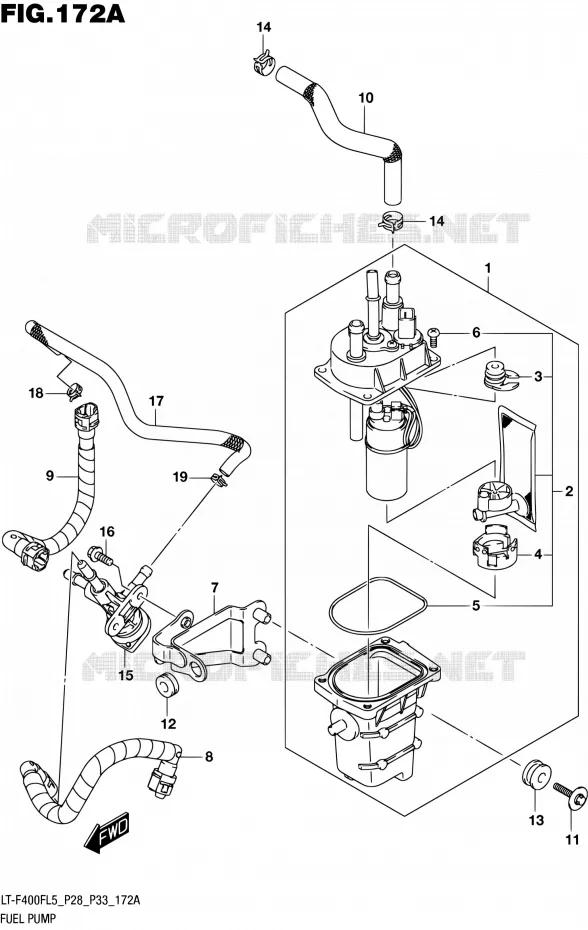 POMPE A ESSENCE Suzuki QUAD 400 KINGQUAD 2015  LT-F400F L5/LT-F400FZ L5 (P03,P28,P33)