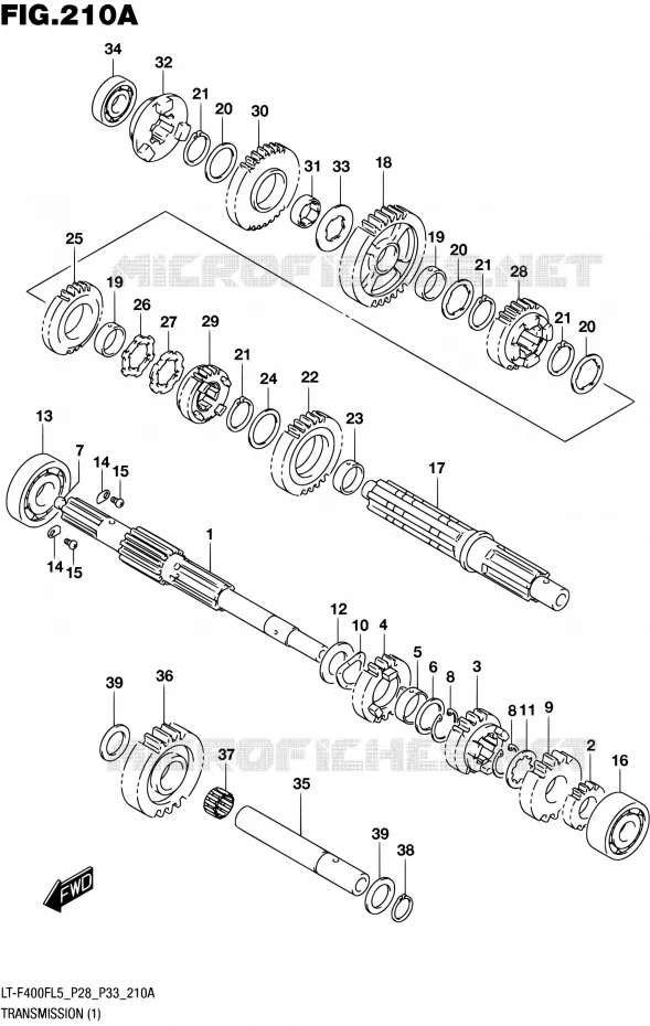 TRANSMISSION (1) Suzuki QUAD 400 KINGQUAD 2015  LT-F400F L5/LT-F400FZ L5 (P03,P28,P33)