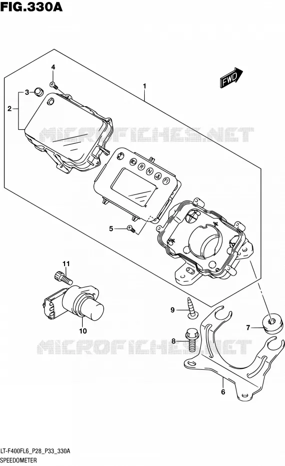 COMPTEUR (LT-F400FL6 P28) Suzuki QUAD 400 KINGQUAD 2016  LT-F400F L6 (P03,P28,P33)
