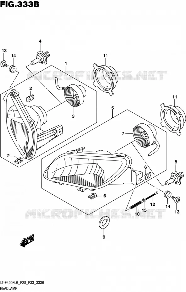 PHARE (LT-F400FL6 P33) Suzuki QUAD 400 KINGQUAD 2016  LT-F400F L6 (P03,P28,P33)