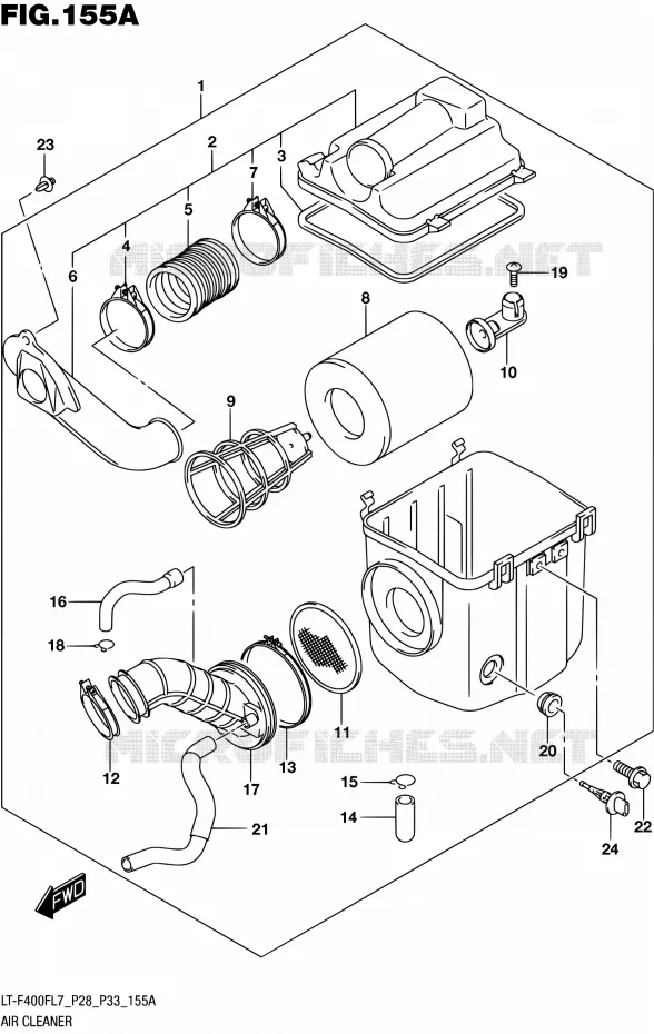 FILTRE A AIR (LT-F400FL7 P28) Suzuki QUAD 400 KINGQUAD 2017  LT-F400F L7 (P03,P28,P33)