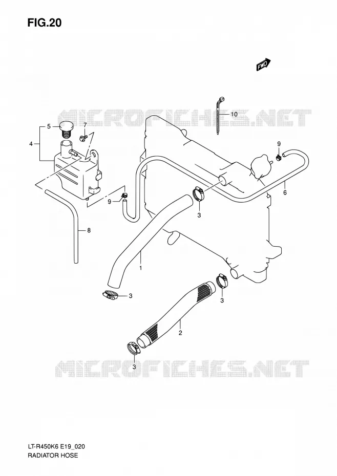 DURITE DE RADIATEUR Suzuki QUAD 450 QUADRACER 2010  LT-R450 L0/LT-R450Z L0 (E19)
