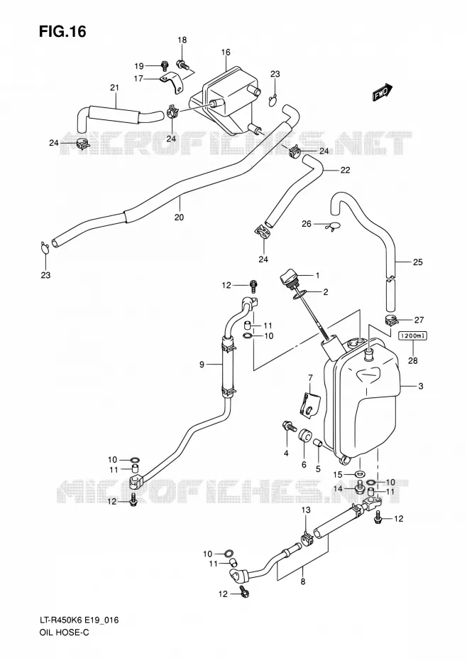 DURITE D'HUILE Suzuki QUAD 450 QUADRACER 2010  LT-R450 L0/LT-R450Z L0 (E19)