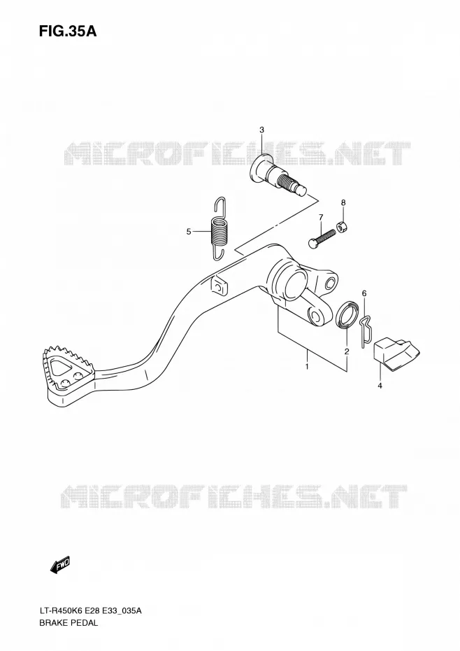 PEDALE DE FREIN (MODEL K9/L0) Suzuki QUAD 450 QUADRACER 2010  LT-R450 L0/LT-R450Z L0 (E28,E33)