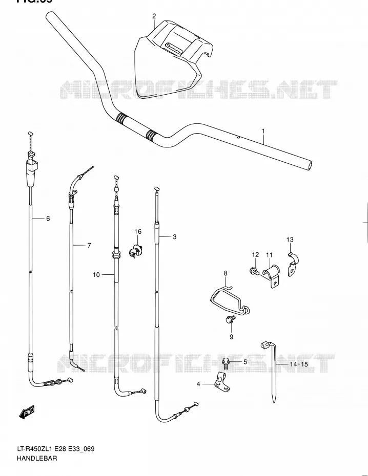 GUIDON (LT-R450ZL1 E28) Suzuki QUAD 450 QUADRACER 2011  LT-R450 L1/LT-R450Z L1 (E03,E28,E33)