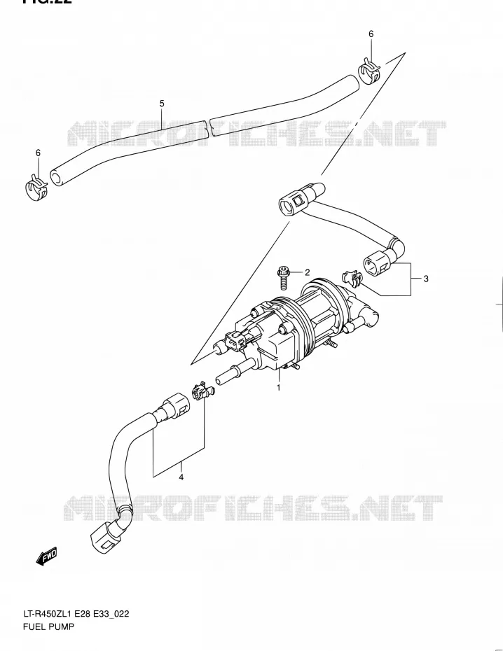 POMPE A ESSENCE (LT-R450L1 E28) Suzuki QUAD 450 QUADRACER 2011  LT-R450 L1/LT-R450Z L1 (E03,E28,E33)