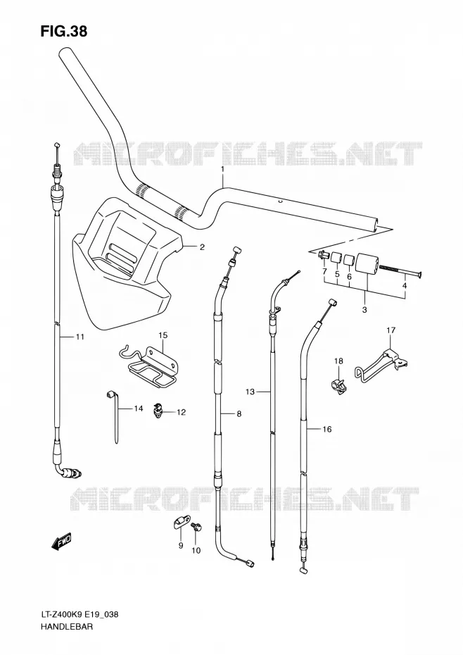 GUIDON Suzuki QUAD 400 QUADSPORT 2010  LT-Z400 L0/LT-Z400Z L0 (E19)