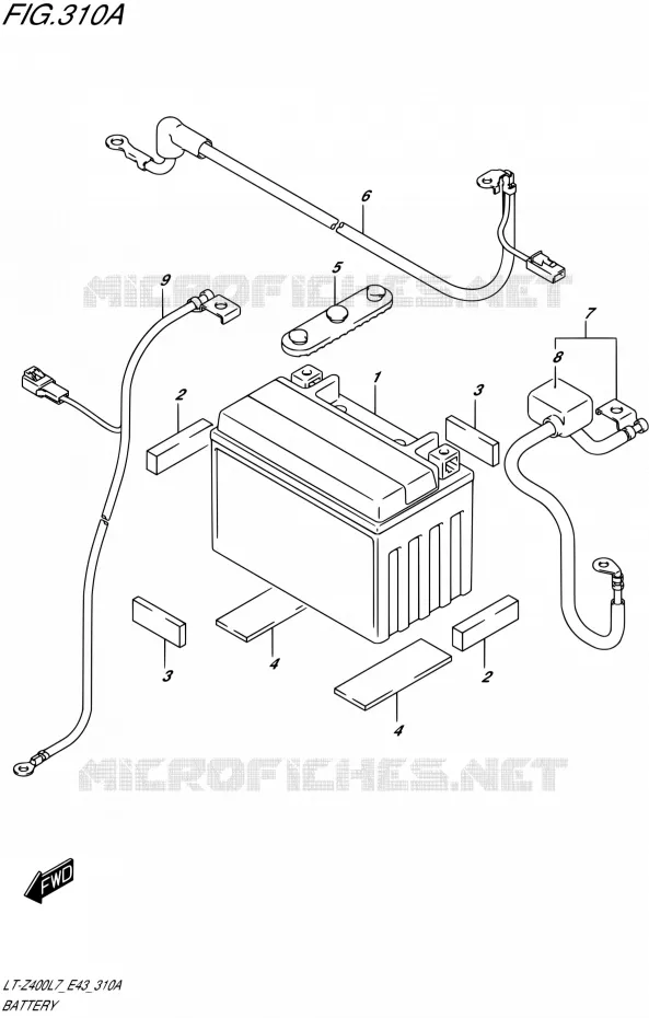 BATTERIE Suzuki QUAD 400 QUADSPORT 2017  LT-Z400 L7 (E43)