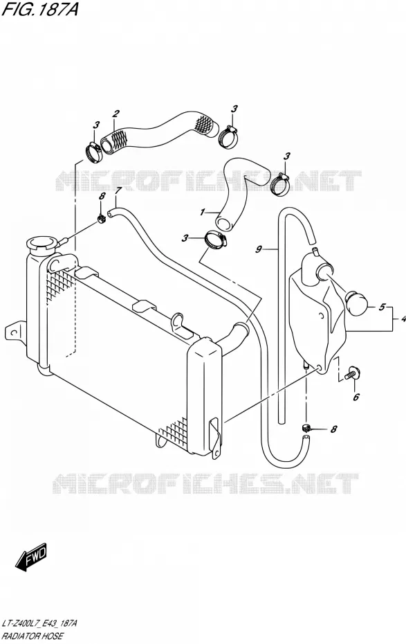 DURITE DE RADIATEUR Suzuki QUAD 400 QUADSPORT 2017  LT-Z400 L7 (E43)