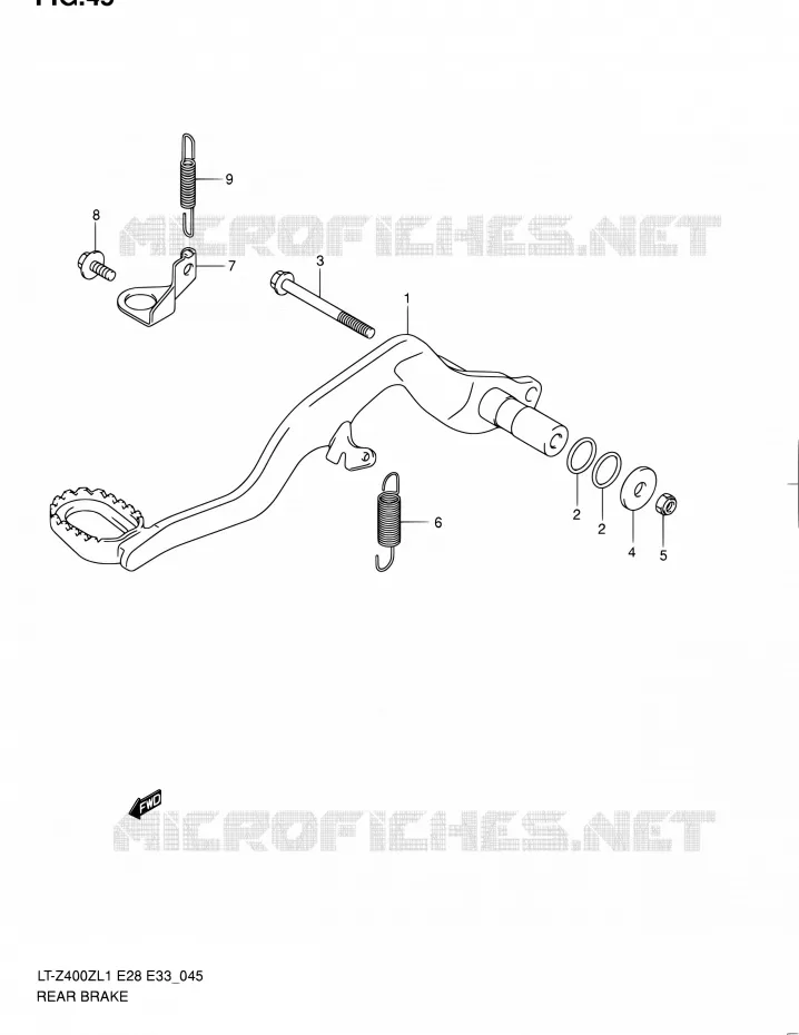 FREIN ARRIERE Suzuki QUAD 400 QUADSPORT 2011  LT-Z400Z L1 (E03,E28,E33)
