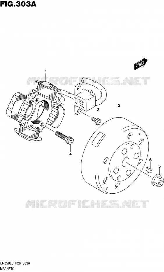 ALLUMAGE ROTOR - STATOR Suzuki QUAD 50 QUADSPORT 1992  LT-Z50 L5 (P03,P28,P33)