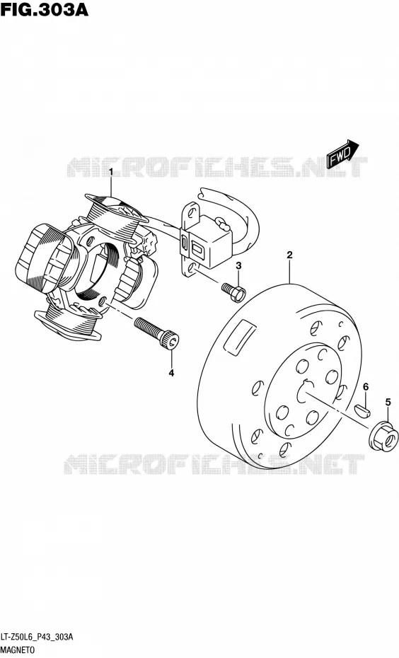 ALLUMAGE ROTOR - STATOR Suzuki QUAD 50 QUADSPORT 2016  LT-Z50 L6 (P43)
