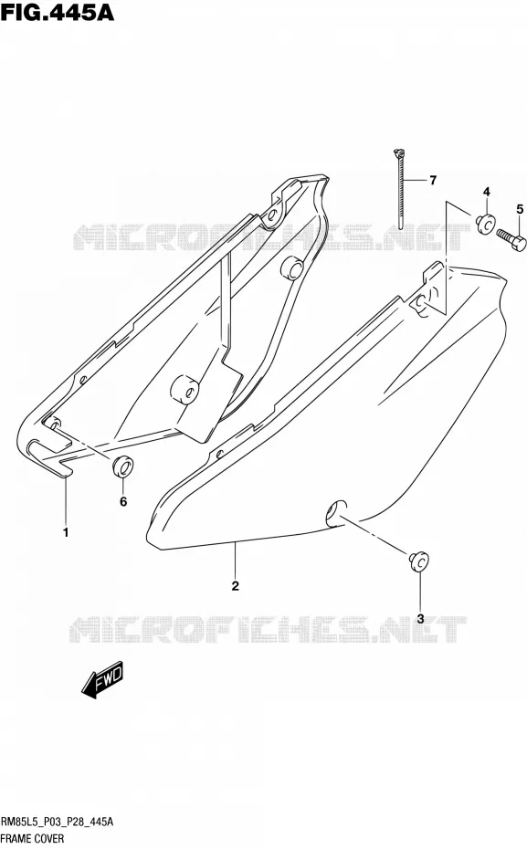 CARENAGES ARRIERE Suzuki MOTO 85 RM 2015  RM85 L5 (P03,P28,P33)