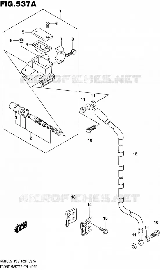 MAITRE CYLINDRE AVANT (RM85L5 P03) Suzuki MOTO 85 RM 2015  RM85 L5 (P03,P28,P33)