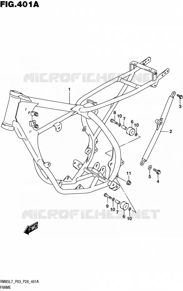CADRE Suzuki MOTO 85 RM 2017  RM85 L7 (P03 P28)