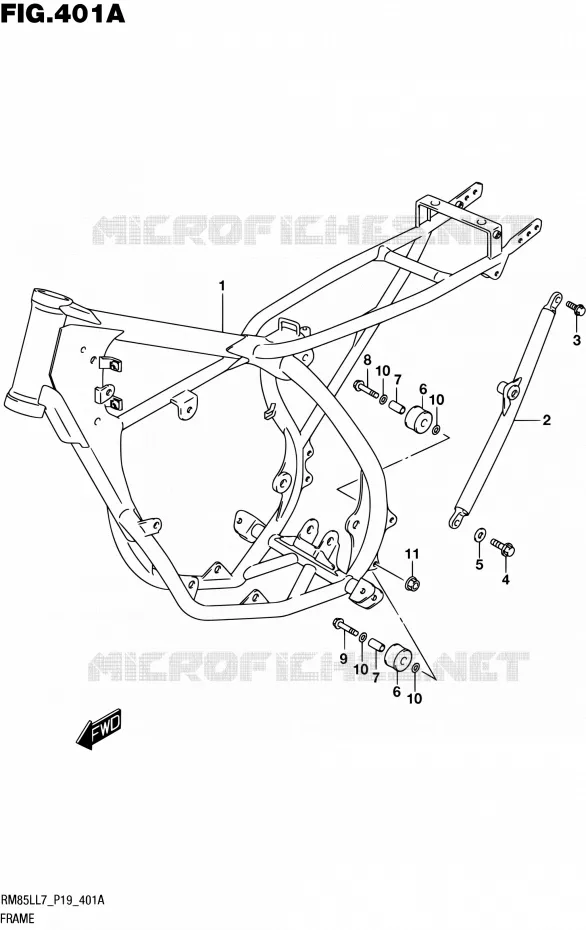 CADRE Suzuki MOTO 85 RM 2017  RM85L L7 (P19)